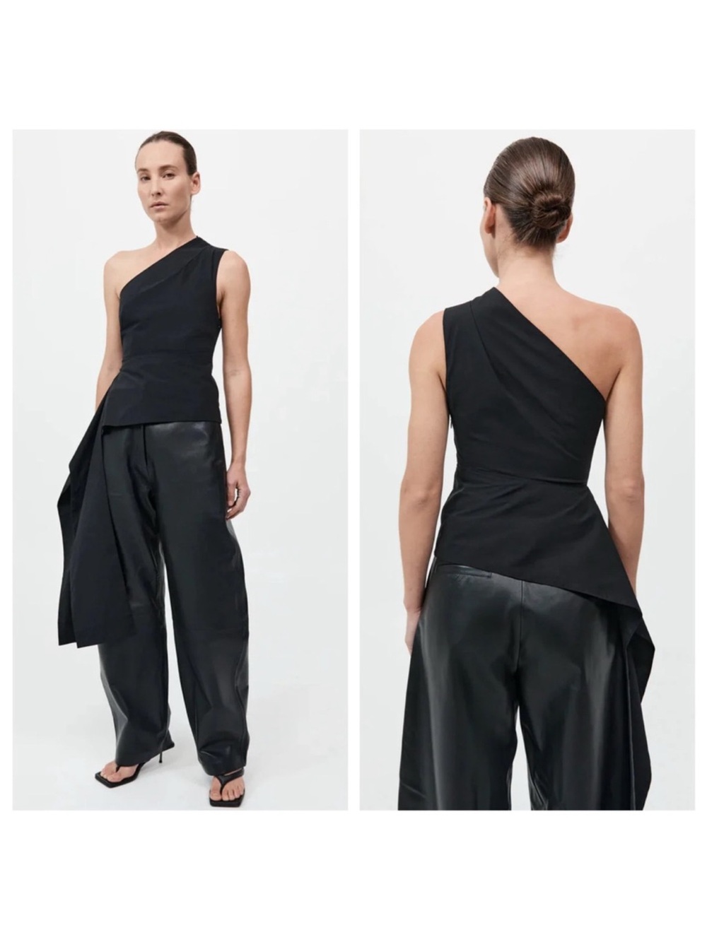 St. Agni Asymm Origami Top in Black
